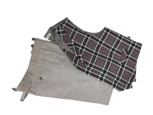Gilet in tartan grigio con pantaloni in flanella