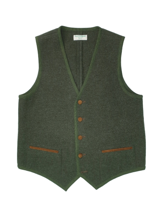 gilet lana cotta loden alcantara scamosciato